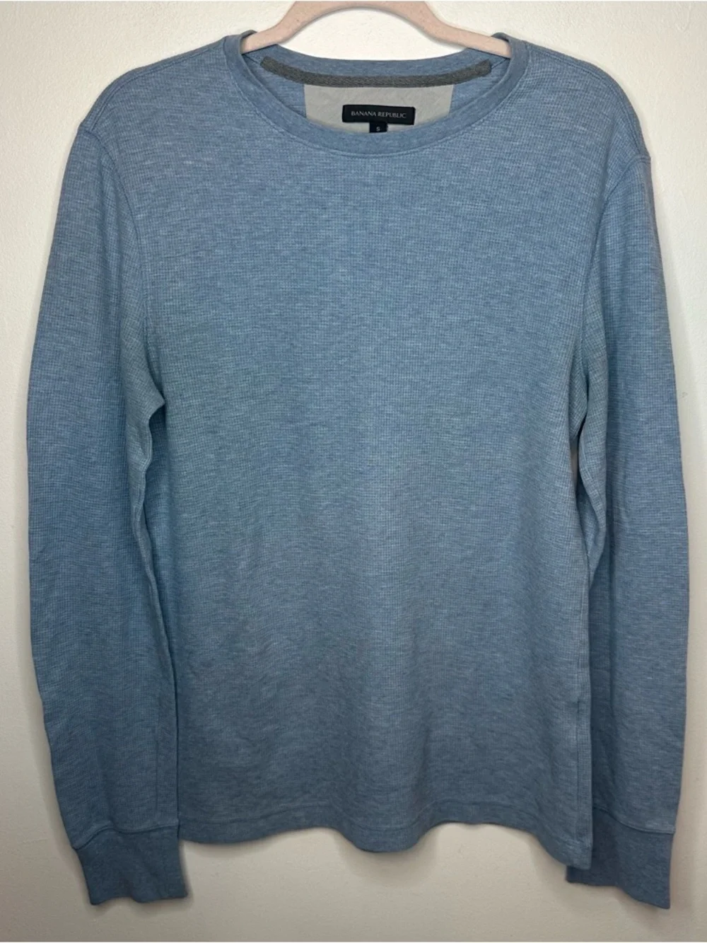 Banana Republic Mens Light Blue Long Sleeve Pullover Shirt Size S Small